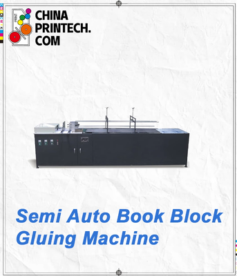 Semi Auto Book Block Gluing Machine for Sewn Book Back Gluing with Cold Roller, Hot Air & IR Drying