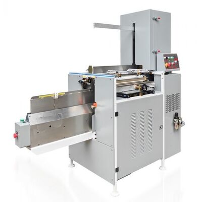 HXCIM Semi Auto Casing In Machine featuring automatic case feeding spine pre creasing alignment pressing and creasing for book casing